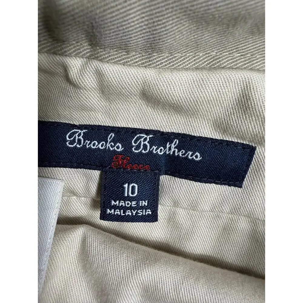 Brooks Brothers Cotton Twill Golden Fleece Line Boys Khaki Dress Pants Size 10